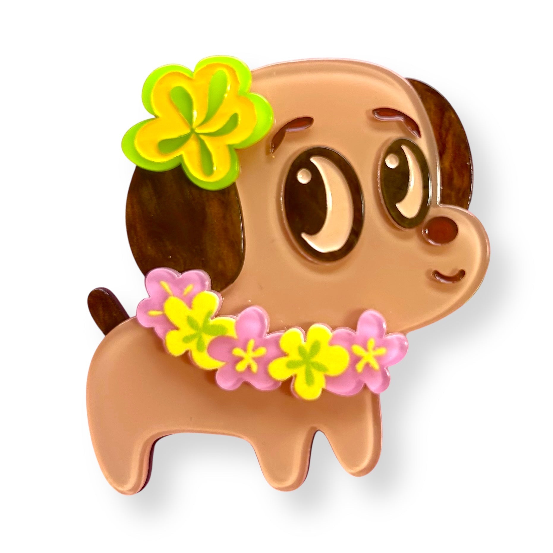 Polynesian Pup Mini Brooch by Miss Fluff x Lipstick & Chrome Quirks!