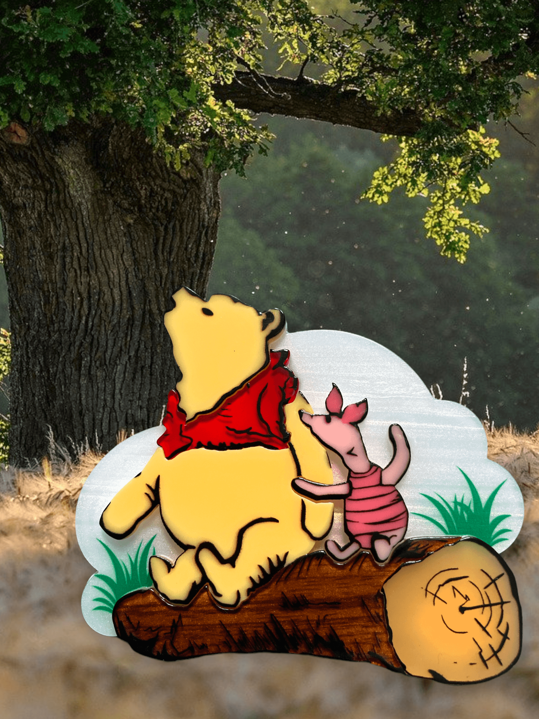"Pooh and Piglet" Brooch by Lipstick & Chrome Quirks!