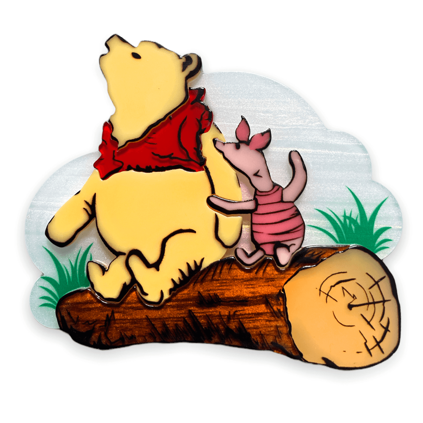 "Pooh and Piglet" Brooch by Lipstick & Chrome Quirks!