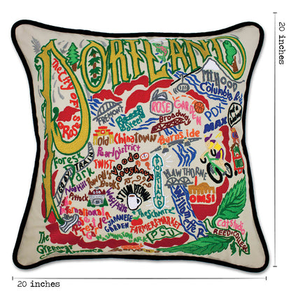 Portland Hand-Embroidered Pillow Quirks!