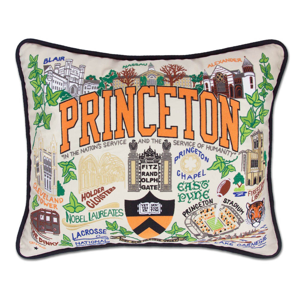 Princeton University Collegiate Embroidered Pillow by CatStudio Quirks!