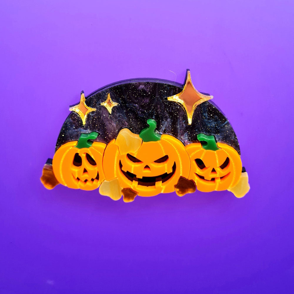 Pumpkin Party Brooch by Cherryloco