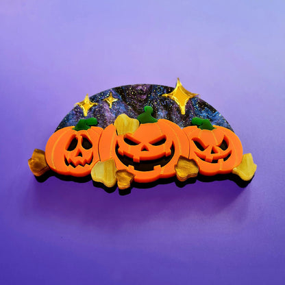 Pumpkin Party Brooch by Cherryloco