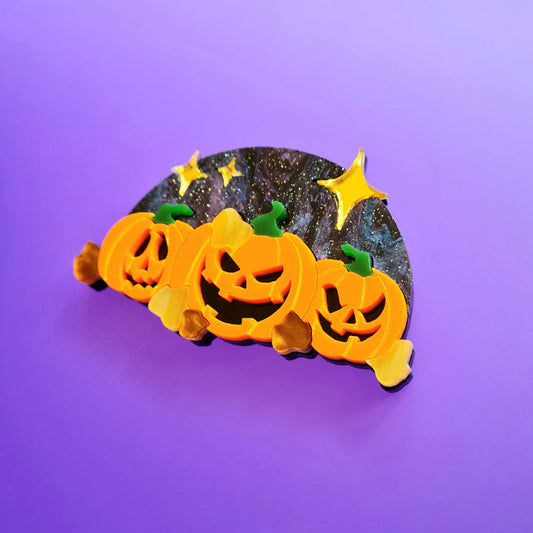 Pumpkin Party Brooch by Cherryloco