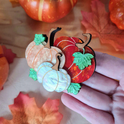 Pumpkin Patch Brooch by Cherryloco - ORANGE