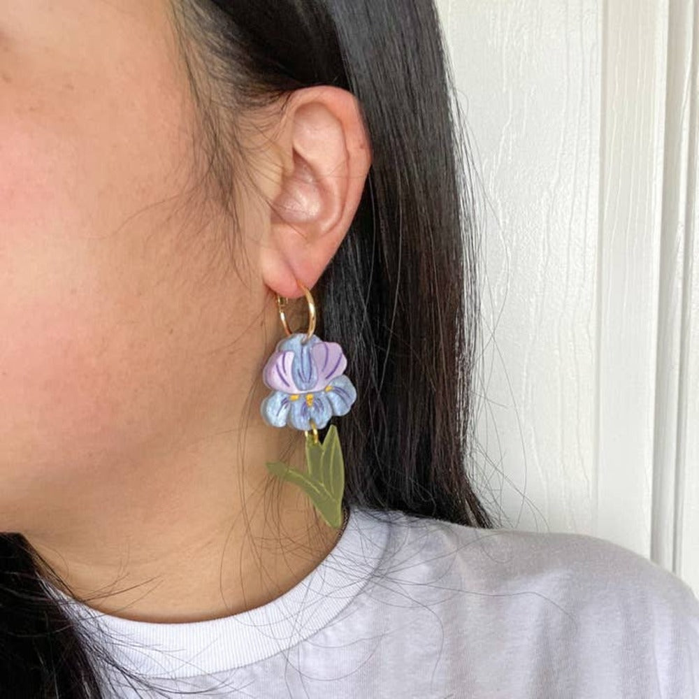 Purple Iris Acrylic Earrings Quirks!