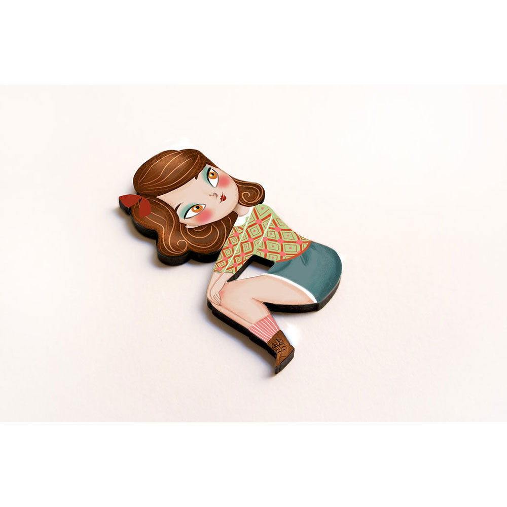 Puzzle with redhead girl brooch by Laliblue
