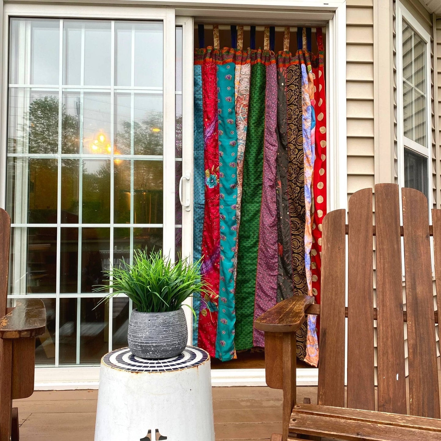 Darn Good Yarn • Rainbow Oasis Drapes – Upcycled Boho Curtains