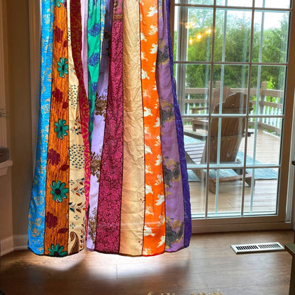 Darn Good Yarn • Rainbow Oasis Drapes – Upcycled Boho Curtains