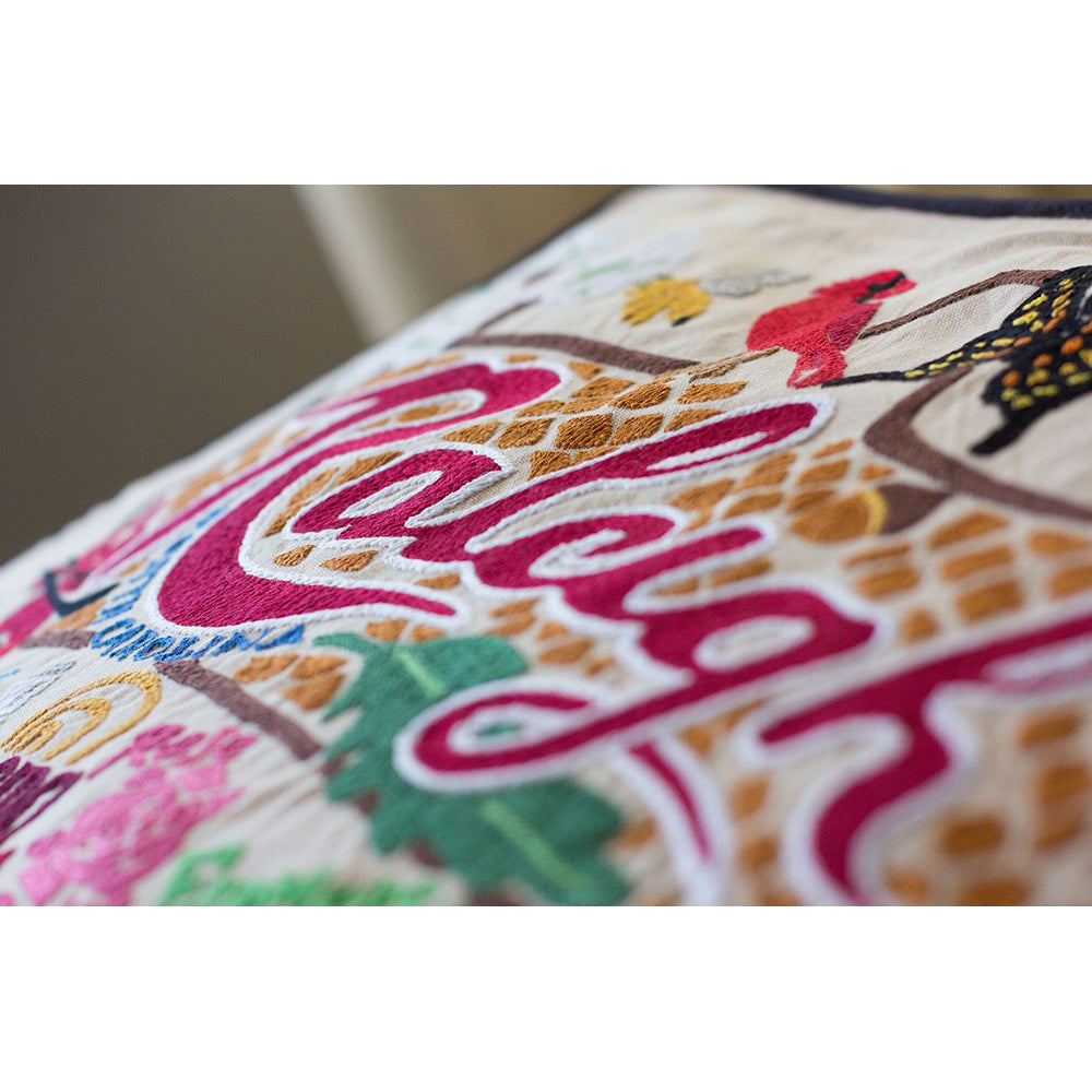 Raleigh Hand-Embroidered Pillow by Cat Studio Quirks!