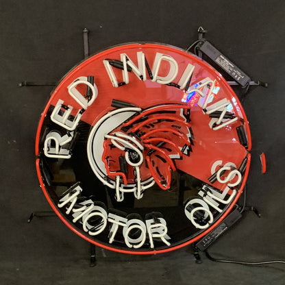 Red Indian Motor Oils Neon Sign Light Neon Signs Land