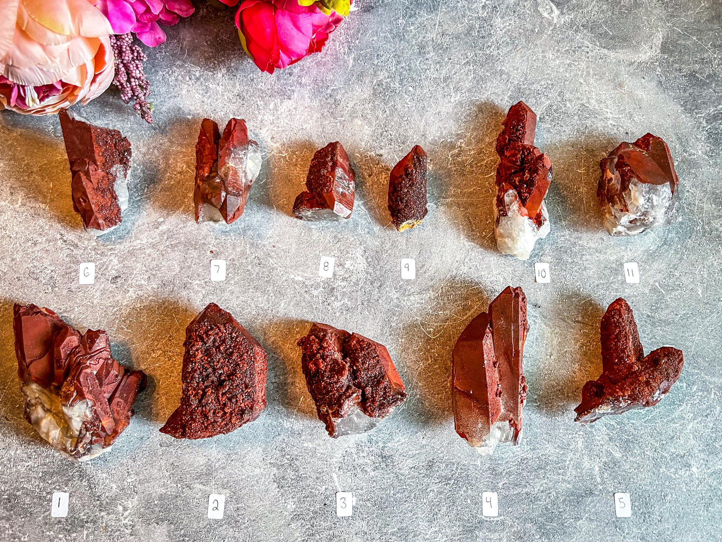 Raw Red Hematoid Quartz Clusters, You Choose Piece!