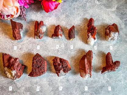 Raw Red Hematoid Quartz Clusters, You Choose Piece!