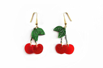 Retro Cherry Statement Earrings by Laliblue