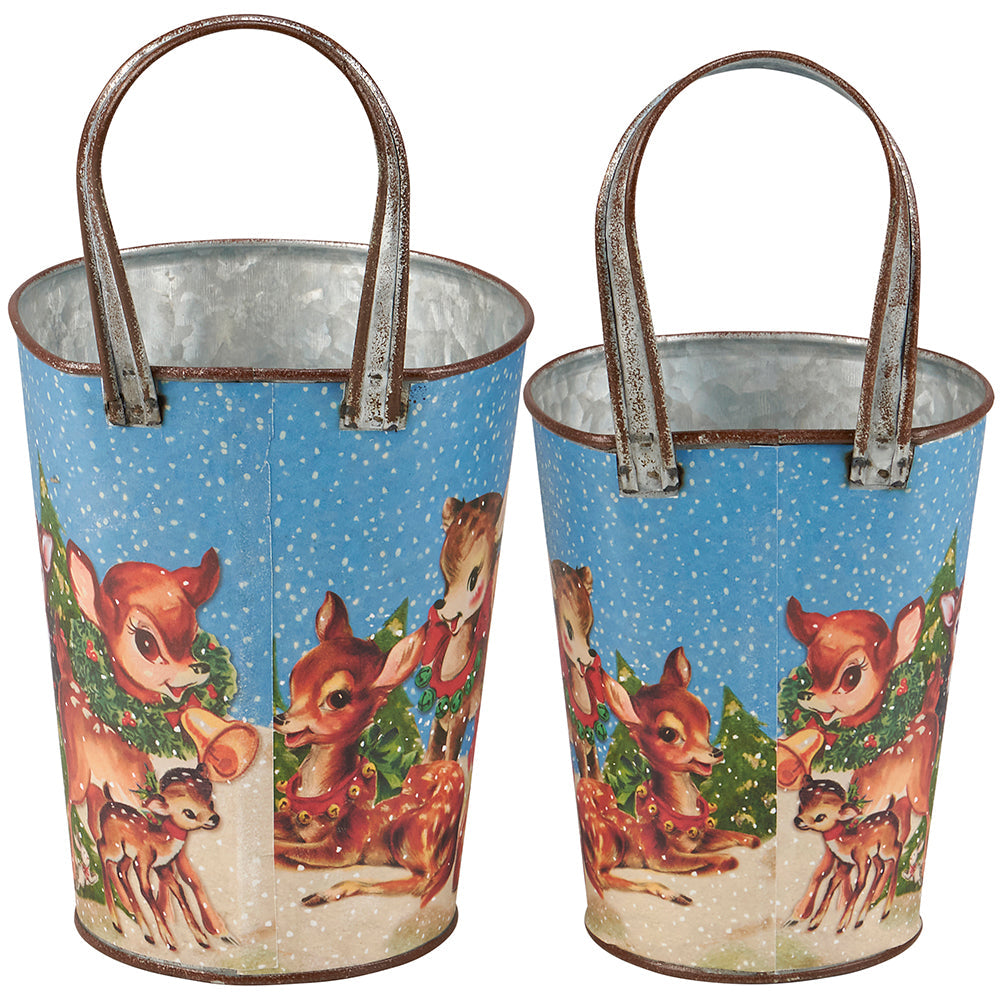 Retro Christmas Deer Wall Bucket Set Quirks!
