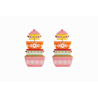Retro Pyrex Container Earrings by Laliblue