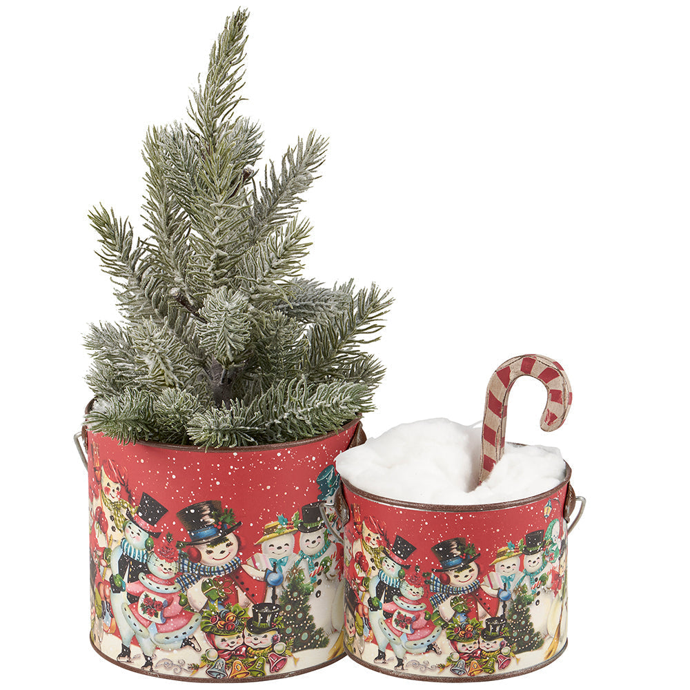 Retro Snowmen Bucket Set of 2 Quirks!