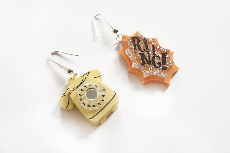 Retro Telephone Earrings by Laliblue