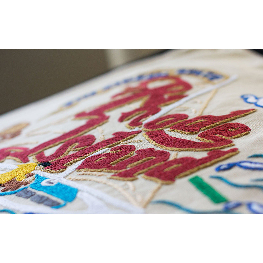 Rhode Island Hand-Embroidered Pillow Quirks!