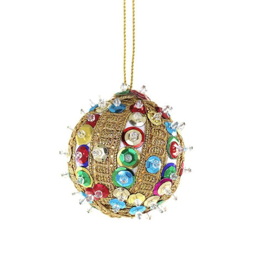 Ribboned And Sequined Bauble - Small Quirks!