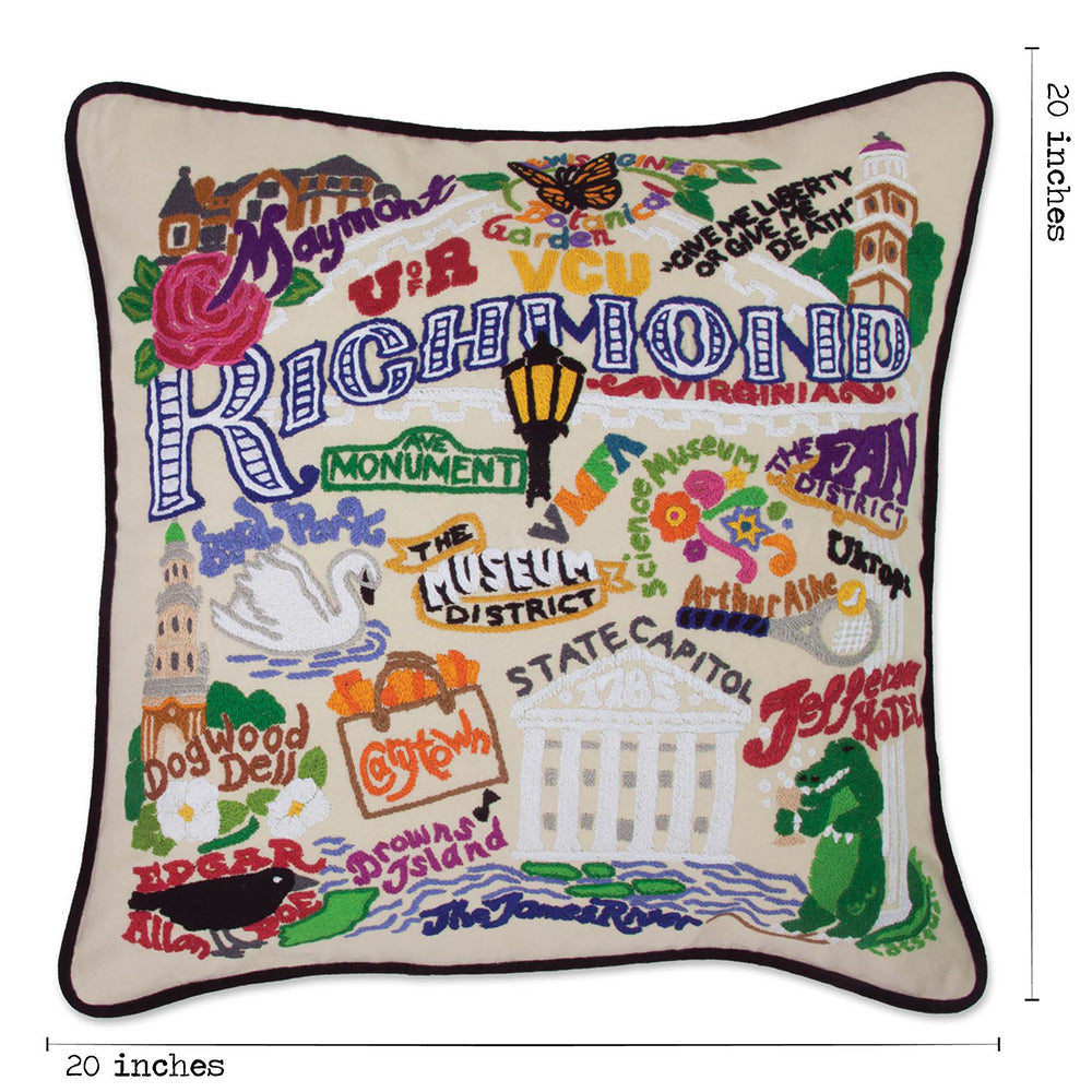 Richmond Virginia Hand-Embroidered Pillow Quirks!