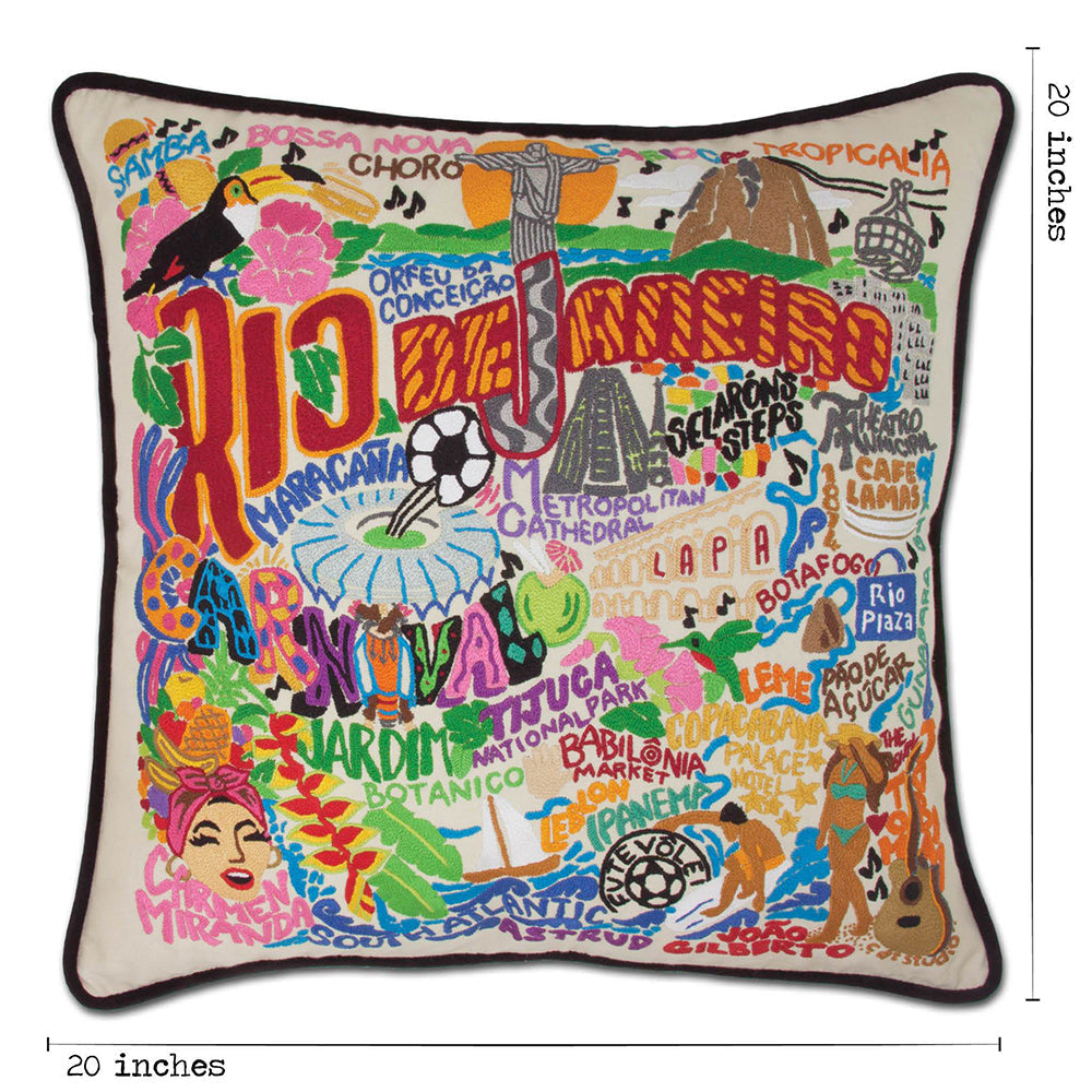 Rio De Janeiro Hand-Embroidered Pillow Quirks!