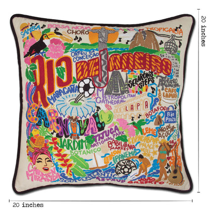 Rio De Janeiro Hand-Embroidered Pillow Quirks!