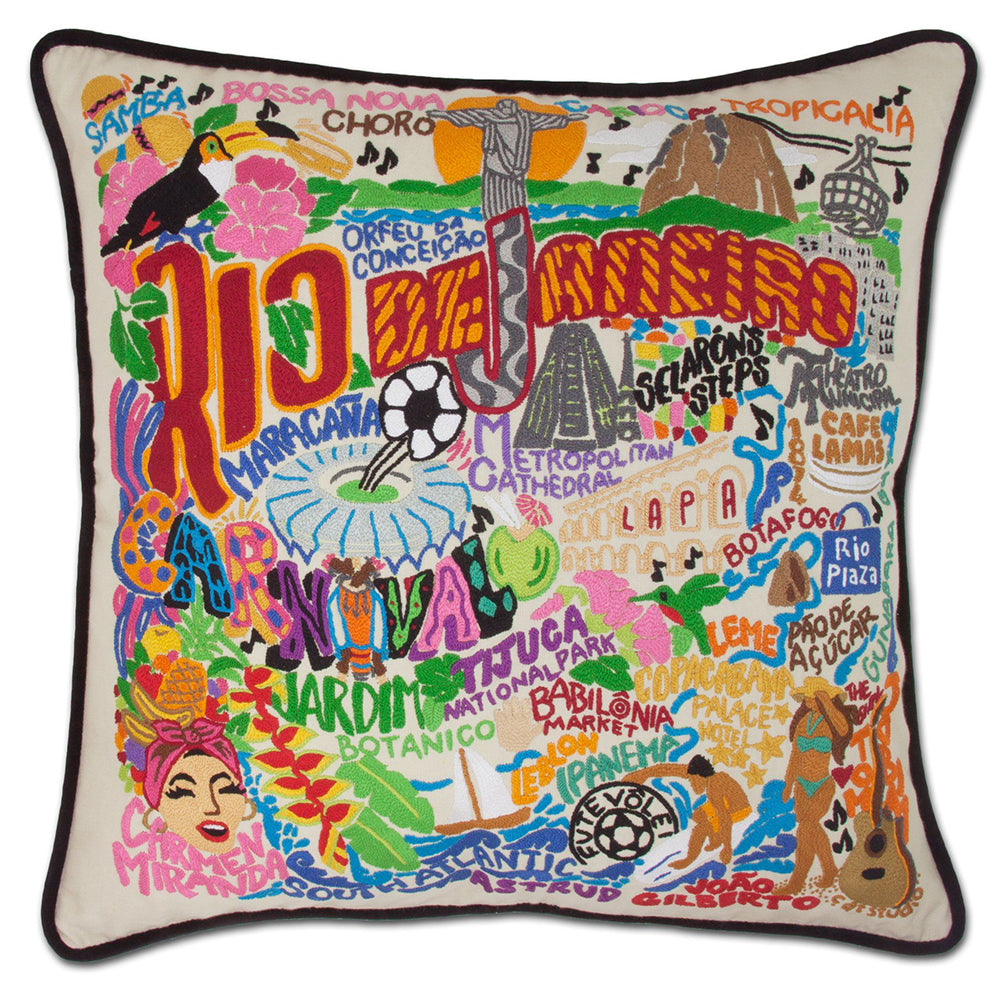 Rio De Janeiro Hand-Embroidered Pillow Quirks!