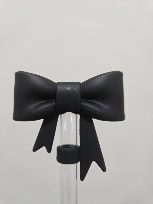 Black Coquette 10MM Bow Strawtopper