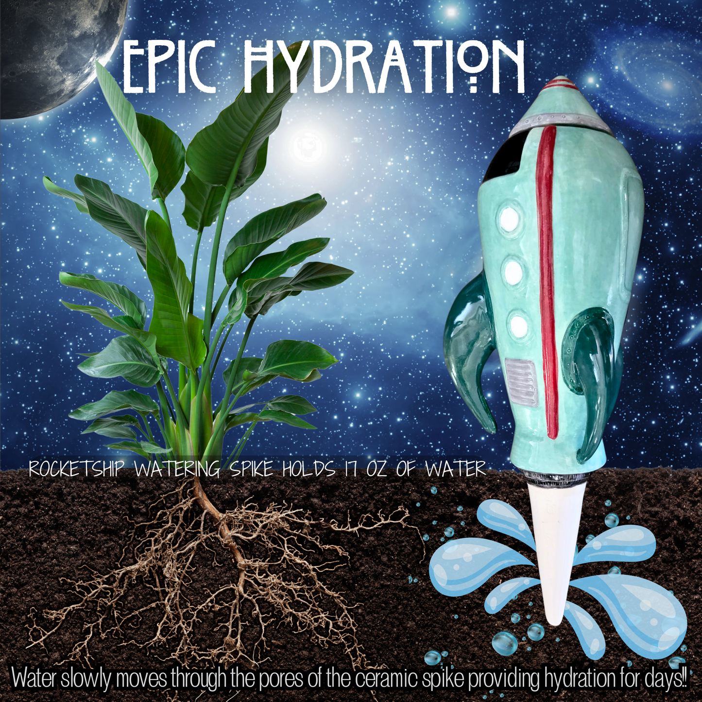 Rocketship Watering Spike Mountain Mudworks