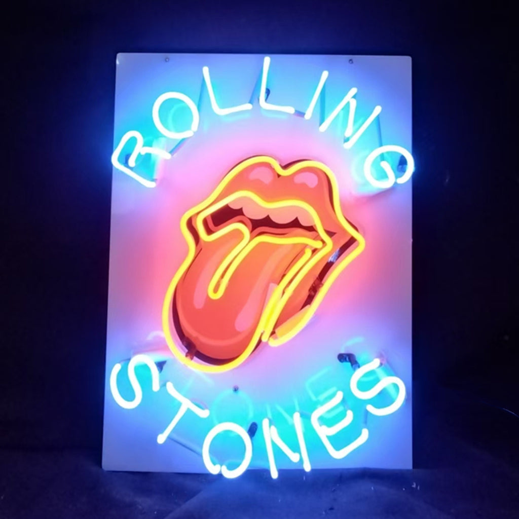 Rolling Stones Rock Roll Band Logo Neon Signs Light Neon Signs Land