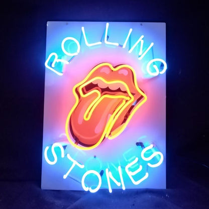 Rolling Stones Rock Roll Band Logo Neon Signs Light Neon Signs Land