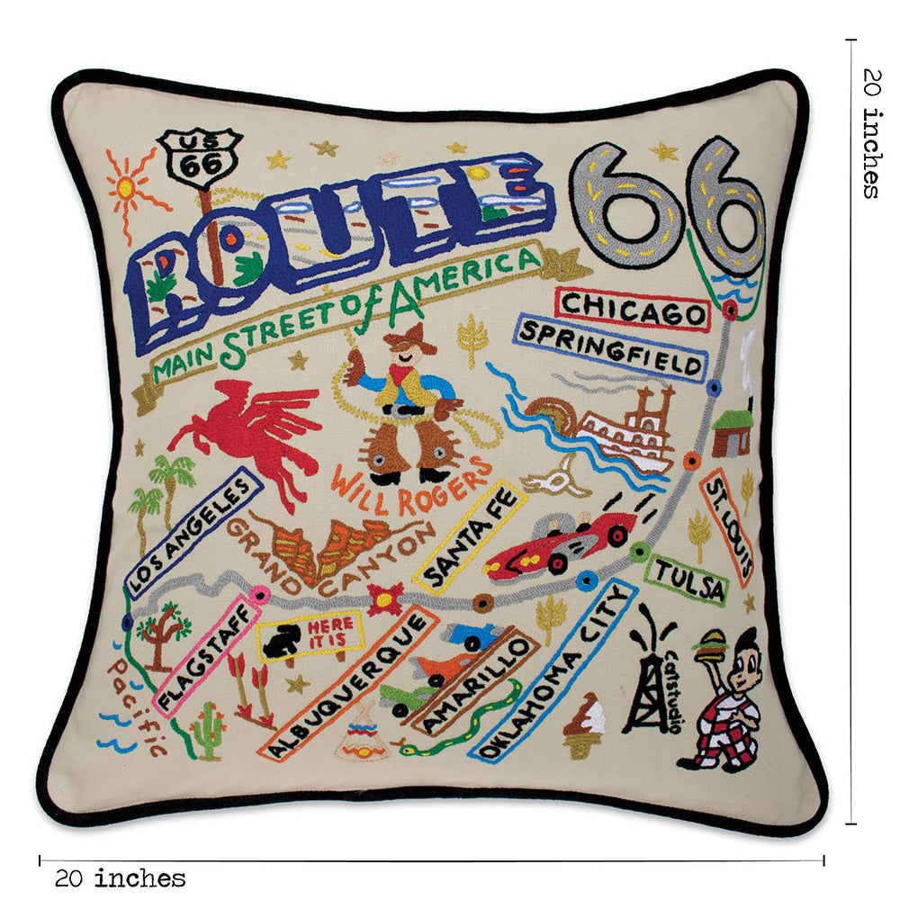 Route 66 Hand-Embroidered Pillow Quirks!