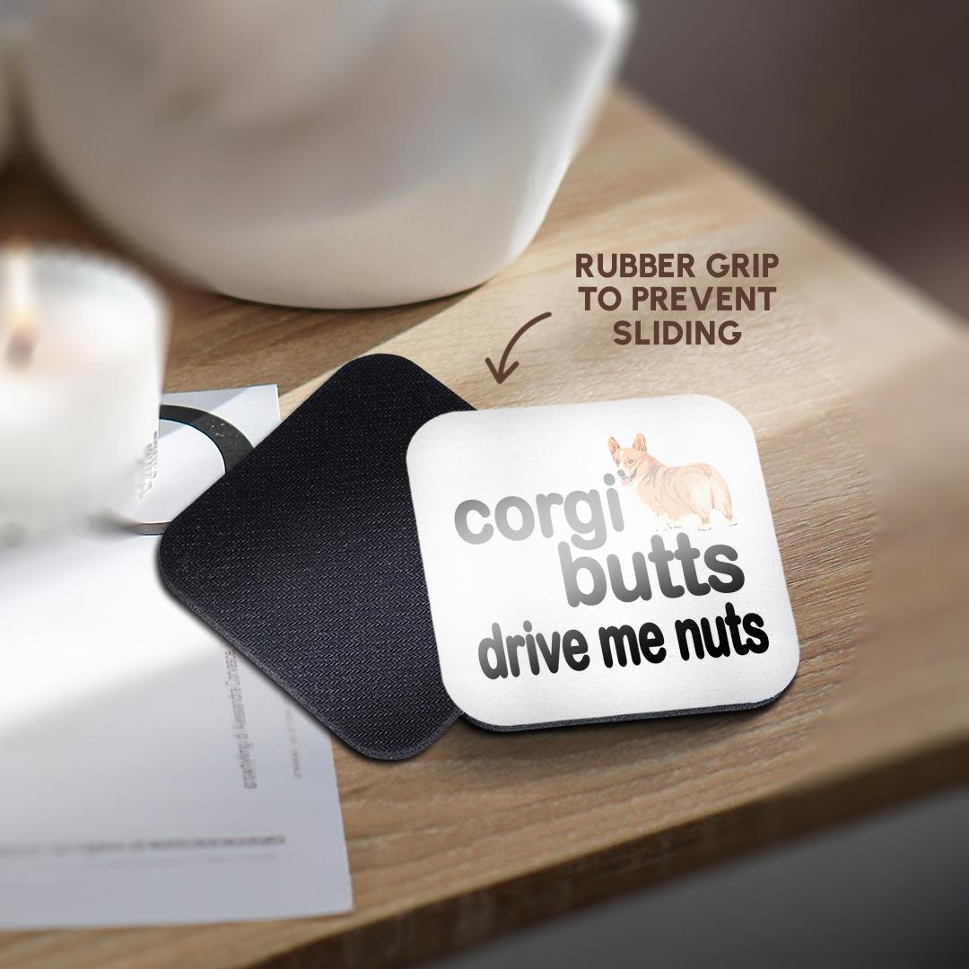 3dRose EvaDane - Funny Quotes - Corgi butts drive me nuts - Coasters (cst_172000) - Creative Freedom Collective