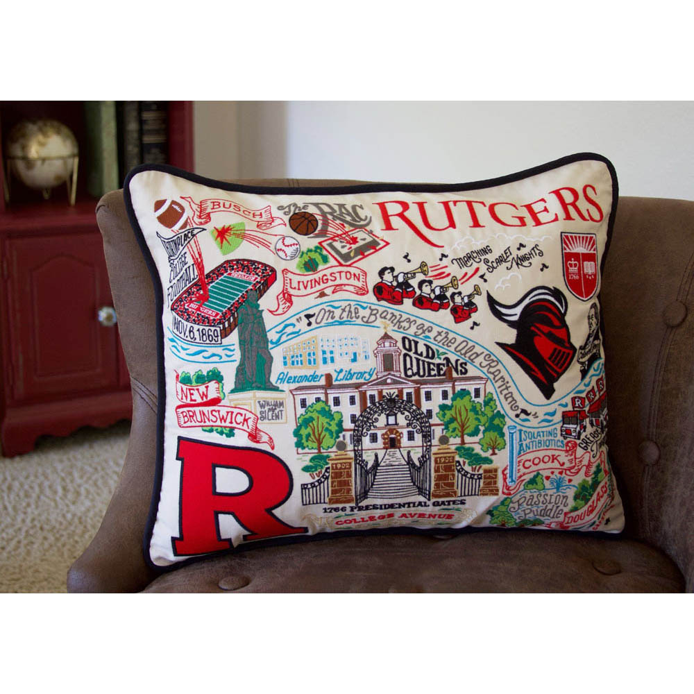 Rutgers University Collegiate Embroidered Pillow by CatStudio Quirks!