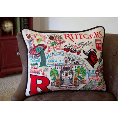 Rutgers University Collegiate Embroidered Pillow by CatStudio Quirks!
