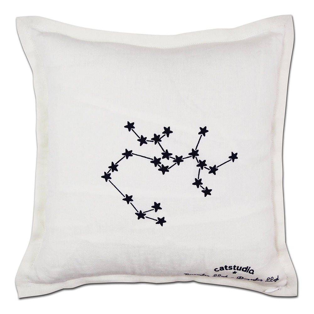 Sagittarius Astrology Hand-Embroidered Pillow by Cat Studio Quirks!