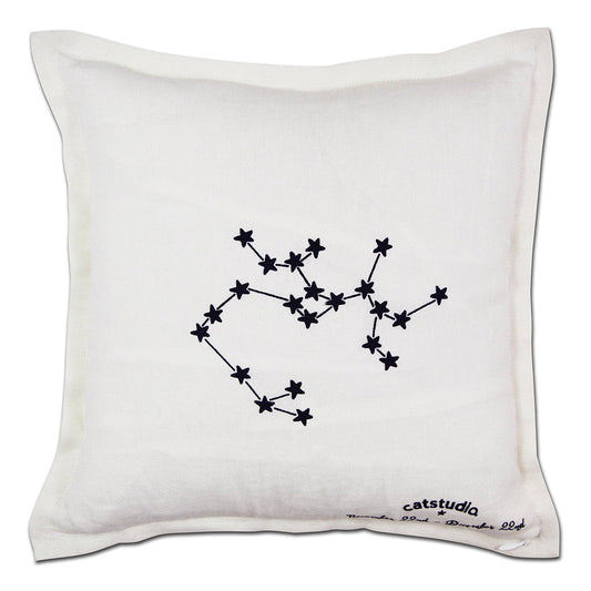 Sagittarius Astrology Hand-Embroidered Pillow by Cat Studio Quirks!