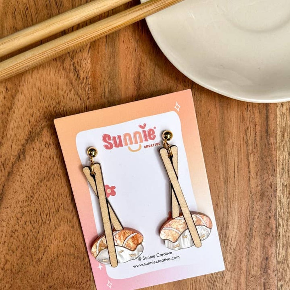 Salmon Sushi Acrylic Earrings Quirks!