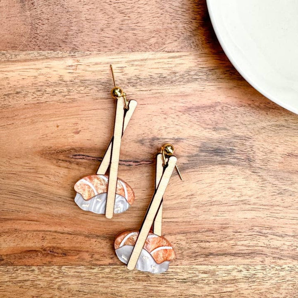 Salmon Sushi Acrylic Earrings Quirks!