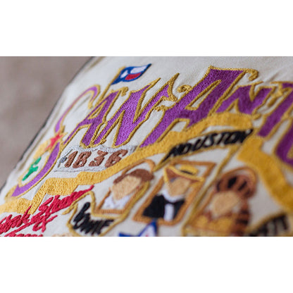 San Antonio, TX Hand-Embroidered Pillow Quirks!