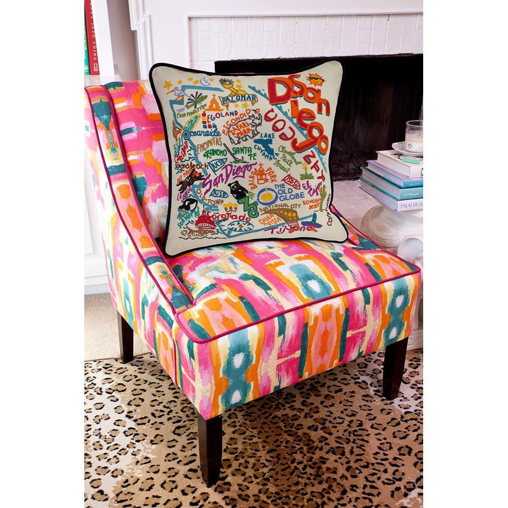 San Diego, CA Hand-Embroidered Pillow Quirks!