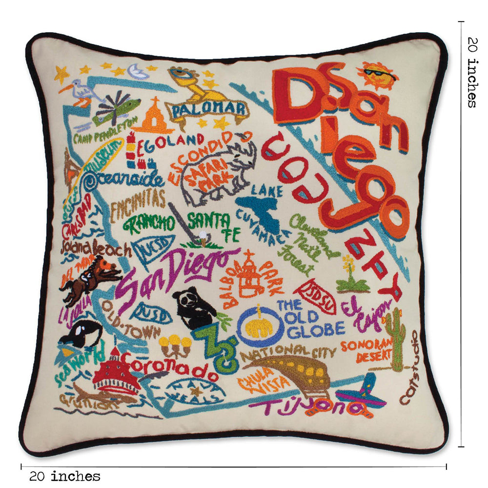 San Diego, CA Hand-Embroidered Pillow Quirks!