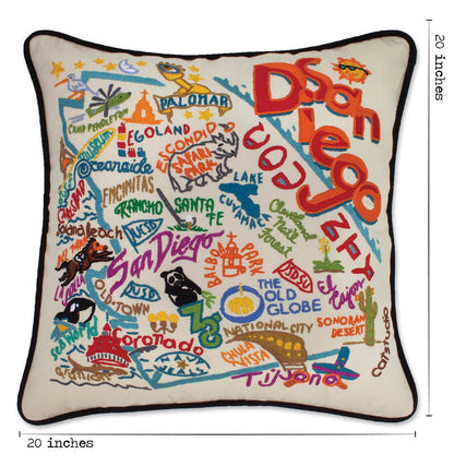 San Diego, CA Hand-Embroidered Pillow Quirks!