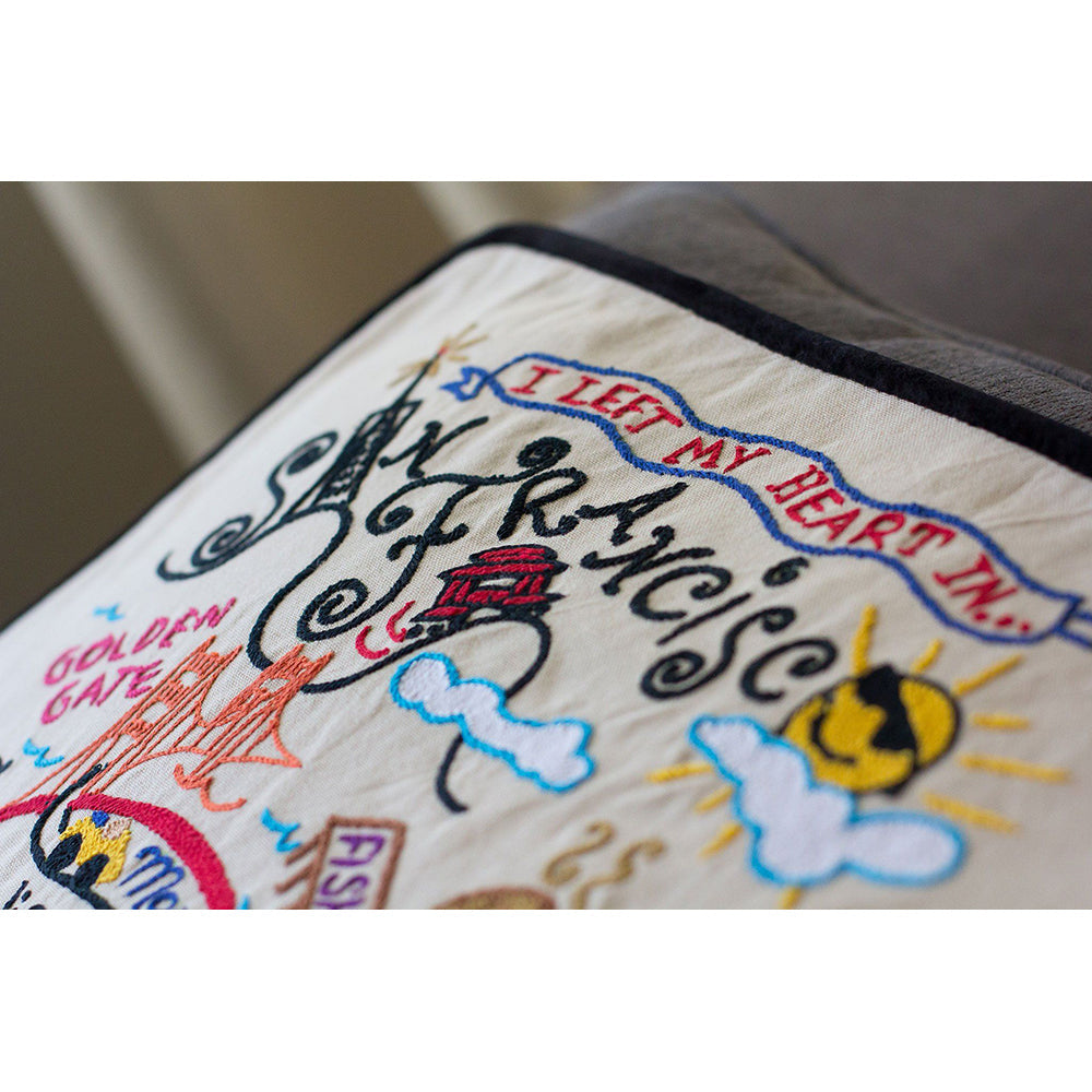 San Francisco, CA Hand-Embroidered Pillow Quirks!