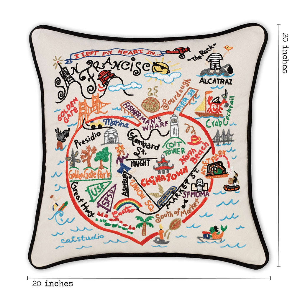 San Francisco, CA Hand-Embroidered Pillow Quirks!