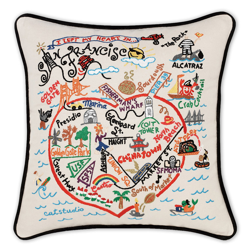 San Francisco, CA Hand-Embroidered Pillow Quirks!