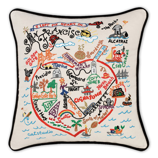 San Francisco, CA Hand-Embroidered Pillow Quirks!