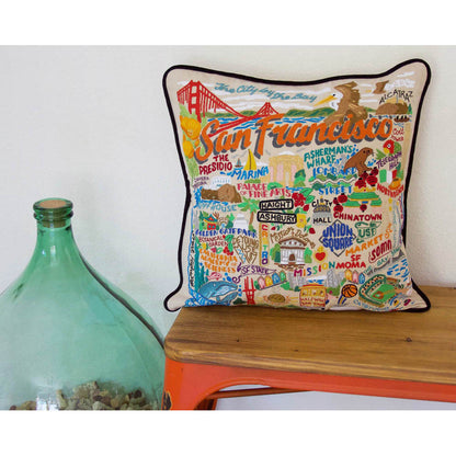 San Francisco City Hand-Embroidered Pillow by CatStudio Quirks!
