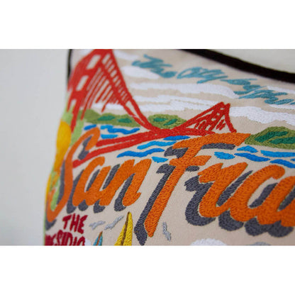 San Francisco City Hand-Embroidered Pillow by CatStudio Quirks!